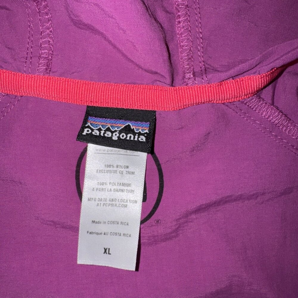 Vintage Patagonia Worn Ware 4 Full Zip Hooded Windbreaker Women's Size XL Purple - Picture 4 of 7